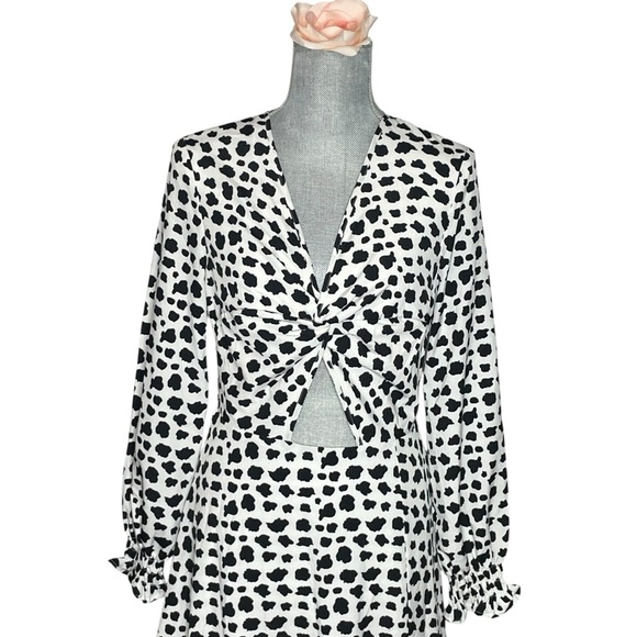 Giffniseti Boho Al-line Black and White Maxi Dress w Long Sleeves. Size S - Picture 8 of 16